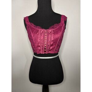 Victoria's Secret Dream Angels Corset Top M-DD Lace Satin Sexy Vamp Renaissance